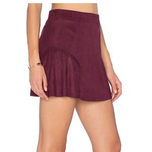 Suede Purple/Maroon Mini Skirt